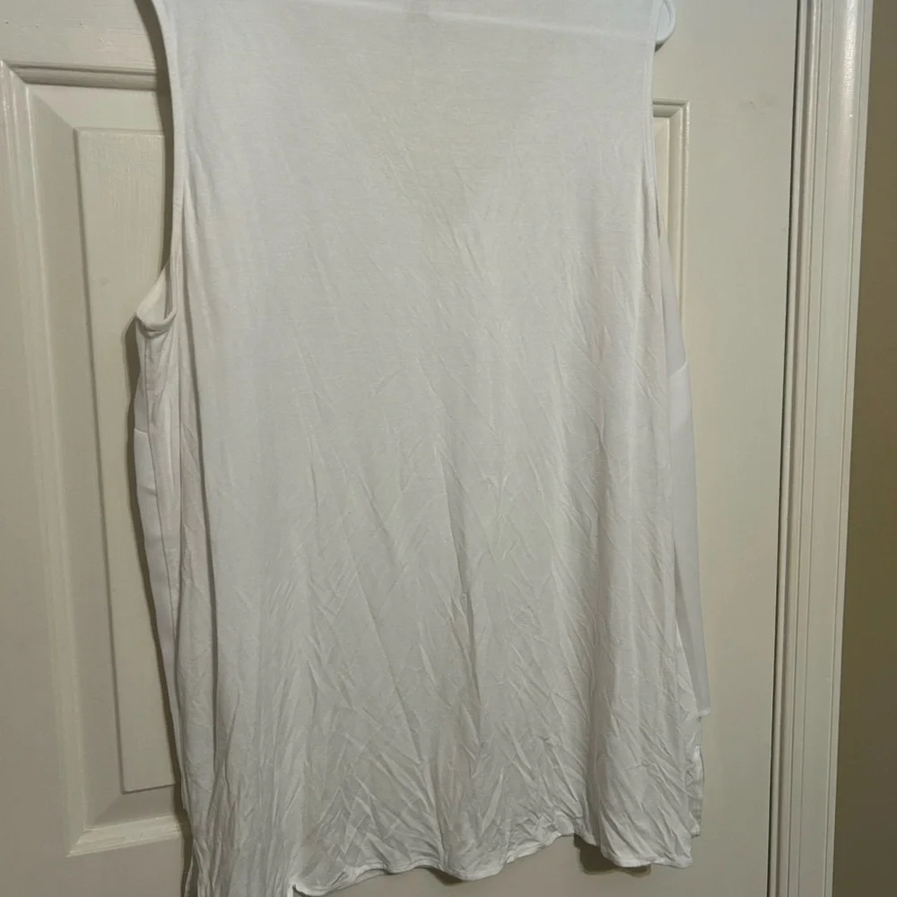 Michael kors white chiffon tank top plus size 2x